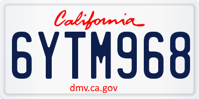 CA license plate 6YTM968
