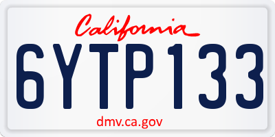 CA license plate 6YTP133