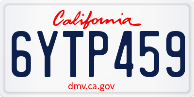 CA license plate 6YTP459