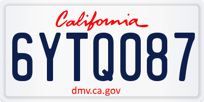CA license plate 6YTQ087