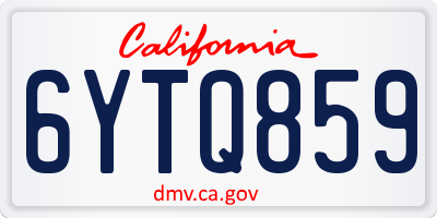 CA license plate 6YTQ859