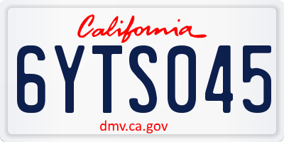 CA license plate 6YTS045