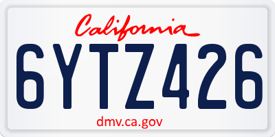 CA license plate 6YTZ426