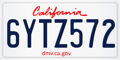 CA license plate 6YTZ572