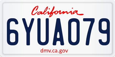 CA license plate 6YUA079