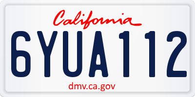 CA license plate 6YUA112