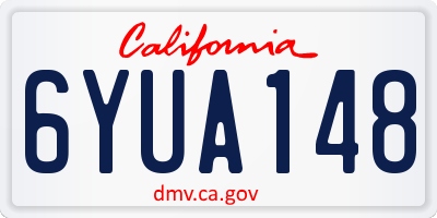 CA license plate 6YUA148