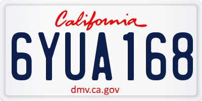CA license plate 6YUA168
