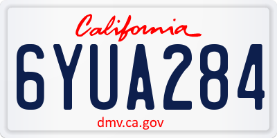 CA license plate 6YUA284