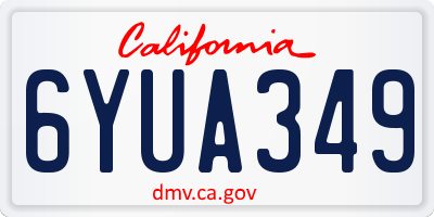 CA license plate 6YUA349