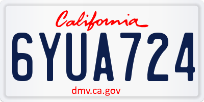 CA license plate 6YUA724