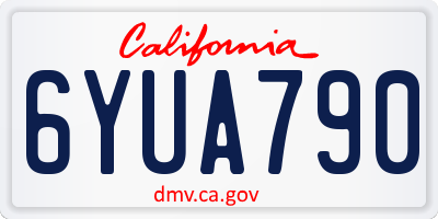 CA license plate 6YUA790