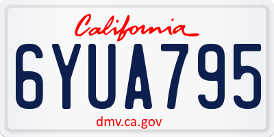 CA license plate 6YUA795
