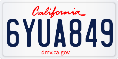 CA license plate 6YUA849