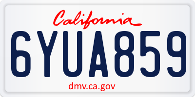 CA license plate 6YUA859