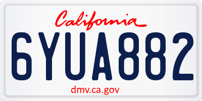 CA license plate 6YUA882