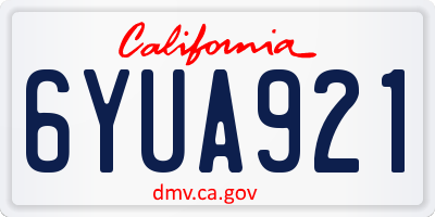 CA license plate 6YUA921