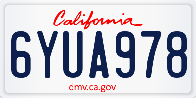 CA license plate 6YUA978
