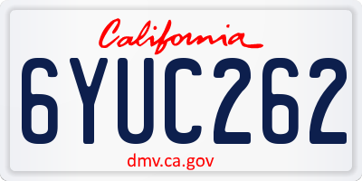 CA license plate 6YUC262