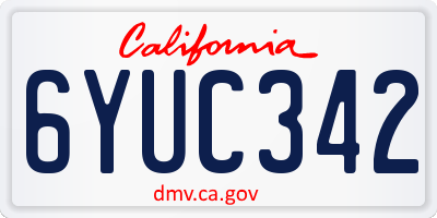 CA license plate 6YUC342
