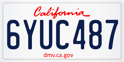 CA license plate 6YUC487
