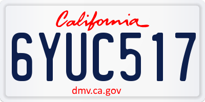 CA license plate 6YUC517