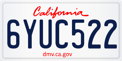 CA license plate 6YUC522