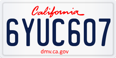 CA license plate 6YUC607