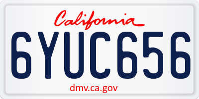 CA license plate 6YUC656