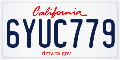 CA license plate 6YUC779