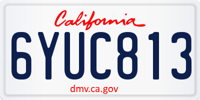 CA license plate 6YUC813
