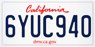 CA license plate 6YUC940