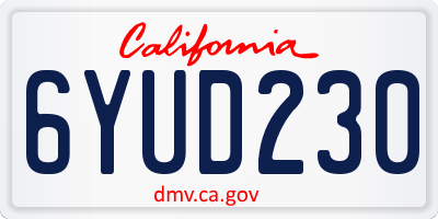 CA license plate 6YUD230
