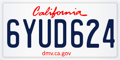 CA license plate 6YUD624