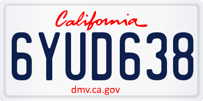 CA license plate 6YUD638