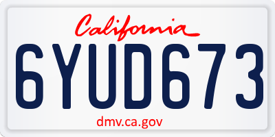 CA license plate 6YUD673