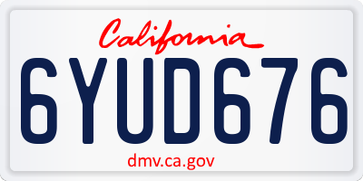 CA license plate 6YUD676