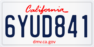CA license plate 6YUD841
