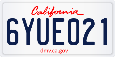 CA license plate 6YUE021