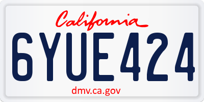 CA license plate 6YUE424