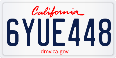 CA license plate 6YUE448