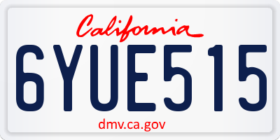 CA license plate 6YUE515