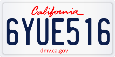 CA license plate 6YUE516