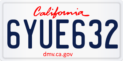 CA license plate 6YUE632