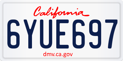 CA license plate 6YUE697