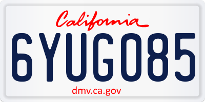 CA license plate 6YUG085