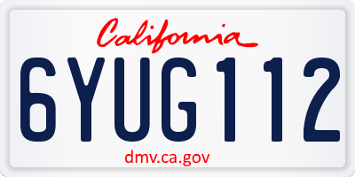 CA license plate 6YUG112