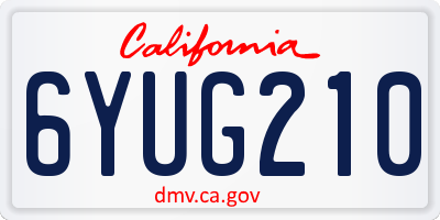 CA license plate 6YUG210
