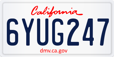 CA license plate 6YUG247