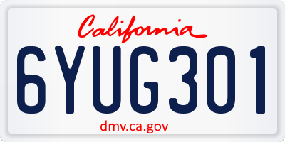 CA license plate 6YUG301